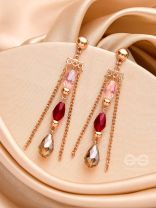 The Sensational String- Golden Embellished Earrings