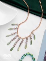 The Alluring Autumn- Golden Embellished Necklace With Anti-Tarnish Coating 