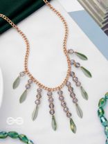 The Alluring Autumn- Golden Embellished Necklace With Anti-Tarnish Coating 