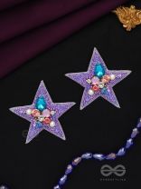 The Stellar Sparkler- Star-Shaped Embroidered Earrings