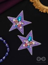 The Stellar Sparkler- Star-Shaped Embroidered Earrings