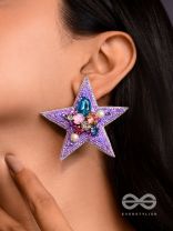 The Stellar Sparkler- Star-Shaped Embroidered Earrings