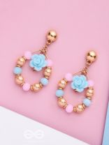 The Rose Wreath- Golden Embellished Earrings