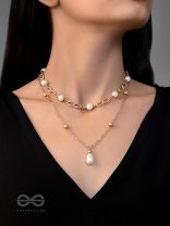 The Moonlit Path- Golden Layered Pearl Necklace