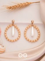 The Moon Dance- Golden Pearl Earrings