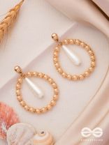 The Moon Dance- Golden Pearl Earrings
