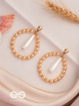 The Moon Dance- Golden Pearl Earrings