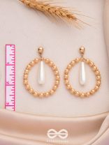 The Moon Dance- Golden Pearl Earrings