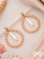 The Moon Dance- Golden Pearl Earrings