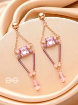 The Pyramid's Shadow- Golden Embellished Earrings
