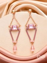 The Pyramid's Shadow- Golden Embellished Earrings