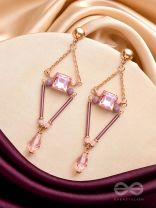 The Pyramid's Shadow- Golden Embellished Earrings