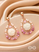 The Rose Garden- Golden Embellished Earrings