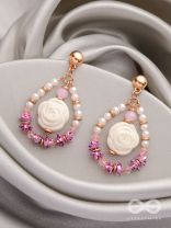 The Rose Garden- Golden Embellished Earrings