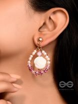 The Rose Garden- Golden Embellished Earrings