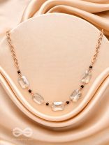 The Shimmering Nightfall- Golden Embellished Necklace