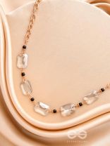 The Shimmering Nightfall- Golden Embellished Necklace