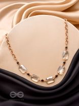 The Shimmering Nightfall- Golden Embellished Necklace