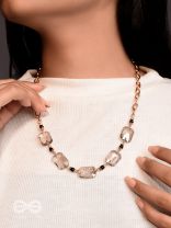The Shimmering Nightfall- Golden Embellished Necklace