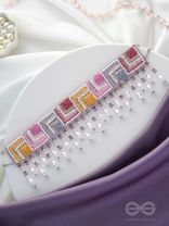 Karmuka- The Jazzy Rainbow- Pearls, Resham & Sequins Embroidered Choker Necklace
