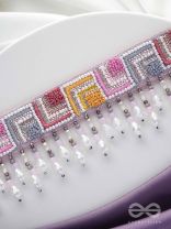 Karmuka- The Jazzy Rainbow- Pearls, Resham & Sequins Embroidered Choker Necklace