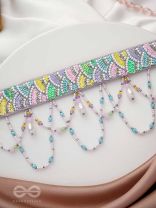 Paatalya- The Flower Meadow- Pearls & Stone Beads Embroidered Choker Necklace 