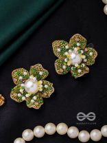 Triyashti- The Ravishing Wildflower-  Pearls, Stones & Beads Embroidered Earrings