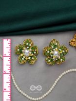 Triyashti- The Ravishing Wildflower-  Pearls, Stones & Beads Embroidered Earrings