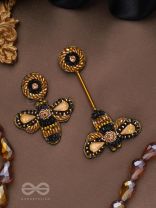 Saaragha- Pair of Honeybees- Stones, Resham & Beads Embroidered Earrings