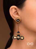 Saaragha- Pair of Honeybees- Stones, Resham & Beads Embroidered Earrings