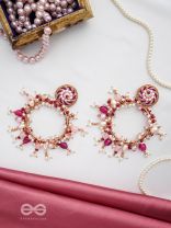 Ardramani- The Fiery Embers- Pearls, Stones & Glass Beads Embroidered Earrings