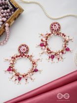 Ardramani- The Fiery Embers- Pearls, Stones & Glass Beads Embroidered Earrings