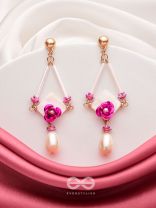 THE PETAL PRISM-  PEARL DROP EARRINGS 