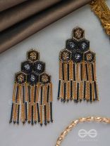 ALOKIKA - THE UNIQUE ONE- SEQUINS AND GLASS BEADS EMBROIDERED EARRINGS 