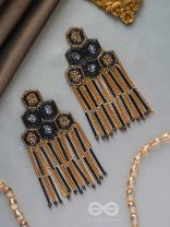 ALOKIKA - THE UNIQUE ONE- SEQUINS AND GLASS BEADS EMBROIDERED EARRINGS 