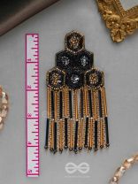 ALOKIKA - THE UNIQUE ONE- SEQUINS AND GLASS BEADS EMBROIDERED EARRINGS 