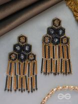 ALOKIKA - THE UNIQUE ONE- SEQUINS AND GLASS BEADS EMBROIDERED EARRINGS 