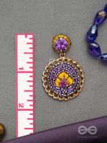 PARIJATA - THE CELESTIAL FLOWER - RESHAM AND STONE EMBROIDERED EARRINGS