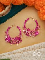 ROSHNIKA - THE PINK SPARK - UNCUT STONE AND BEAD EARRINGS