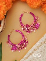 ROSHNIKA - THE PINK SPARK - UNCUT STONE AND BEAD EARRINGS