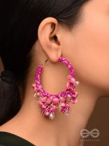 ROSHNIKA - THE PINK SPARK - UNCUT STONE AND BEAD EARRINGS