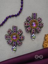 MANIDHARA - THE GEM HOLDER - BEADED AND STONE EMBROIDED  EARRINGS
