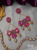 SHAILAJA - THE DAUGHTER OF THE MOUNTAIN - STONE, GLASS BEADS AND DABKA EMBROIDED  EARRINGS