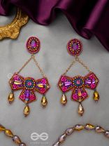SHAILAJA - THE DAUGHTER OF THE MOUNTAIN - STONE, GLASS BEADS AND DABKA EMBROIDED  EARRINGS
