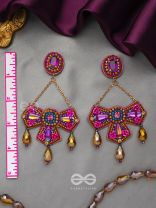 SHAILAJA - THE DAUGHTER OF THE MOUNTAIN - STONE, GLASS BEADS AND DABKA EMBROIDED  EARRINGS
