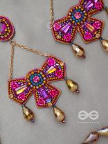 SHAILAJA - THE DAUGHTER OF THE MOUNTAIN - STONE, GLASS BEADS AND DABKA EMBROIDED  EARRINGS