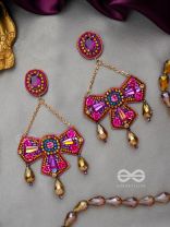 SHAILAJA - THE DAUGHTER OF THE MOUNTAIN - STONE, GLASS BEADS AND DABKA EMBROIDED  EARRINGS