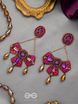 SHAILAJA - THE DAUGHTER OF THE MOUNTAIN - STONE, GLASS BEADS AND DABKA EMBROIDED  EARRINGS