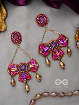SHAILAJA - THE DAUGHTER OF THE MOUNTAIN - STONE, GLASS BEADS AND DABKA EMBROIDED  EARRINGS
