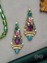 ANANGIKA: THE LOVELY ONE - PEARL, STONE AND GLASS BEADSEMBROIDED  EARRINGS